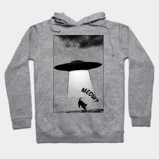 UFO kidnaps a cat Hoodie